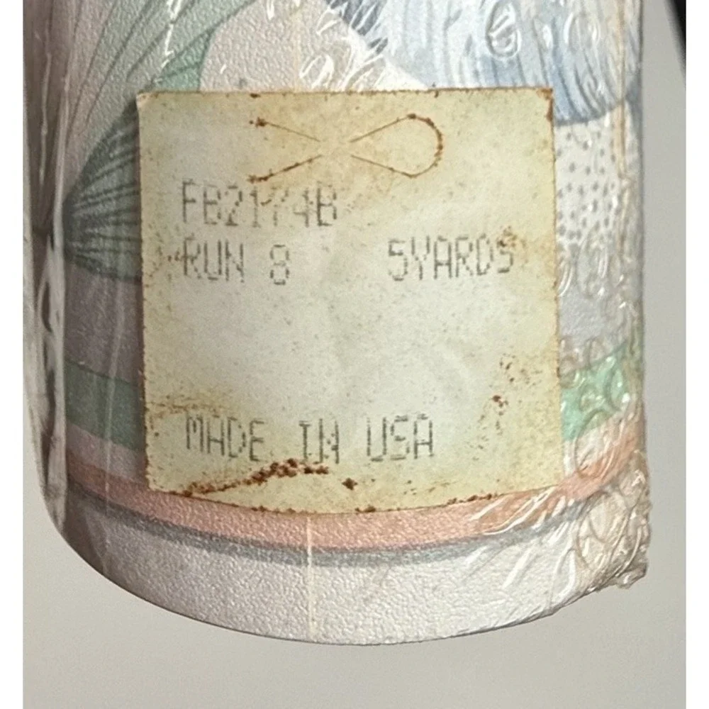 Wallpaper‎ Border Beach Sea Conch Shells Pastel 5 Inch 5 Yards Made In USA VTG